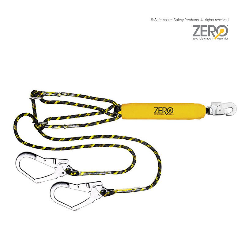 ABM-2RL5: ZERO Double Adjustable Rope Lanyard with Snaphook & Scaffhooks,  1.2m – 2.0m